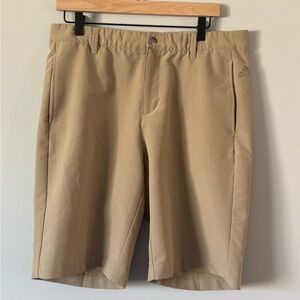 Adidas Men's Flat Front Shorts in Tan